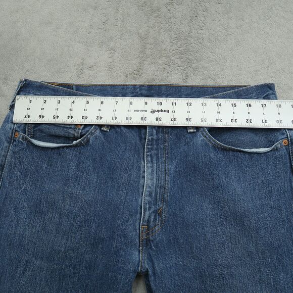 Levi's 505 Jeans Mens Size 36x32 Blue Regular Straight 100% Cotton Denim Pants - Picture 13 of 16